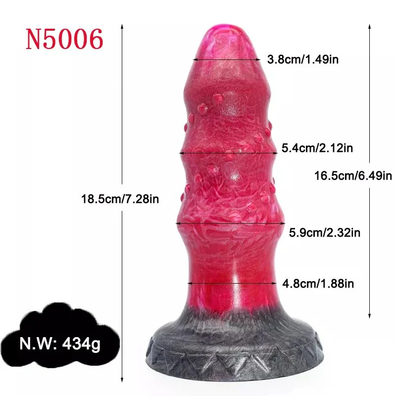 Large Anal Plug Penis Round and Full Mushroom Head Powerful Sucker Silicone Realistic Dildo for Women