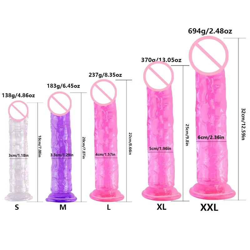 Large PVC Female Dildo Vibrator Realistic Adult Sex Toys for Men TPE and Silicone Material