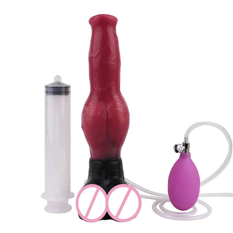 Inflatable Squirting Dildo for Female Sex Toys Suction Cup Fantasy Dildo Can Be Attached to the Belly of the Advanced Dildo