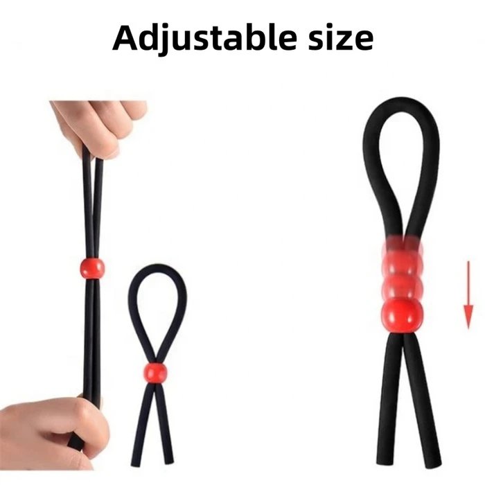 Adult Male Sex Toys Adjustable Silicone Lasso Cock Ring for Men Delay Ejaculation