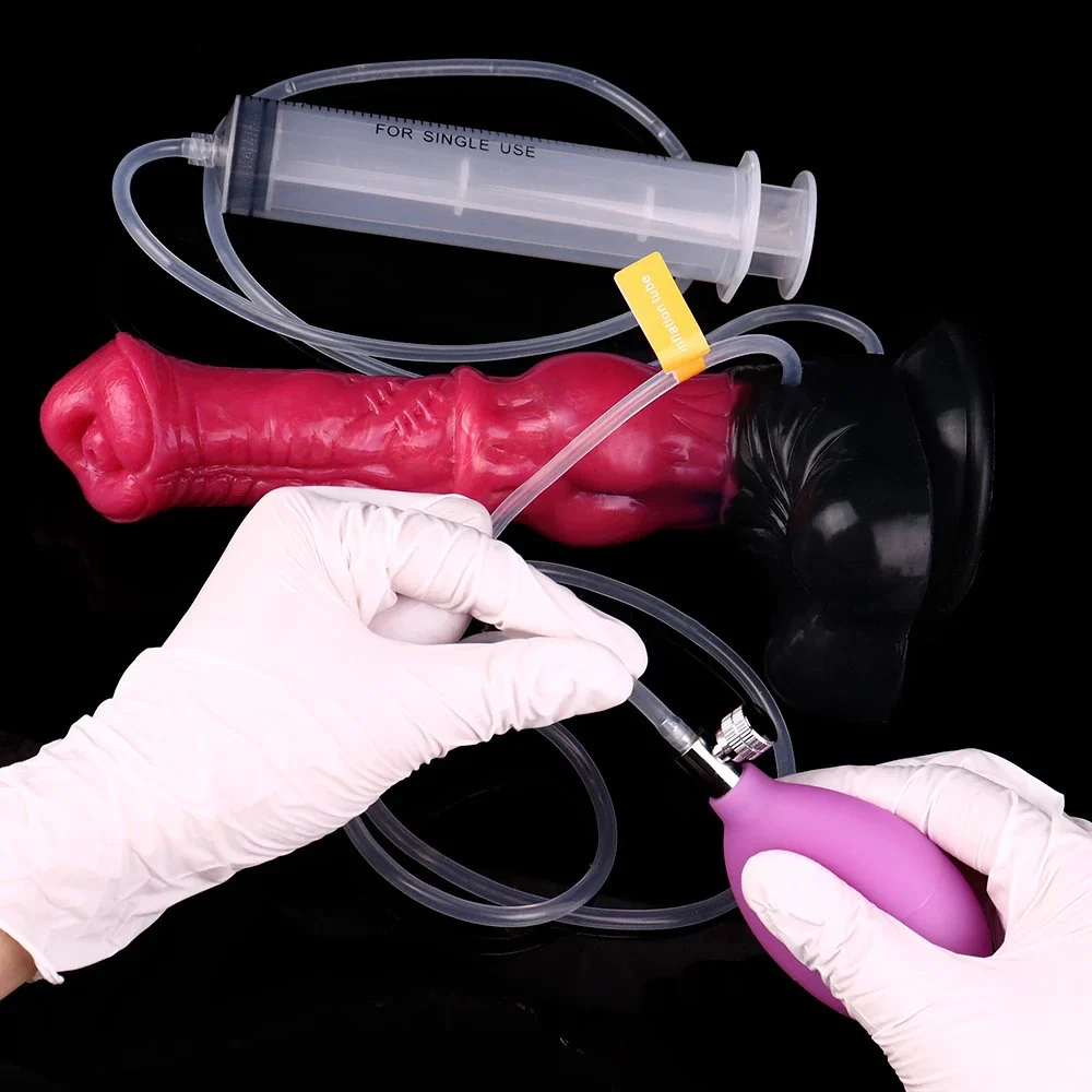 Inflatable Squirt Series Fantasy Dildo Silicone Adult Sex Toys Bottom Suction Cups Strong Adsorption to Increase Experience