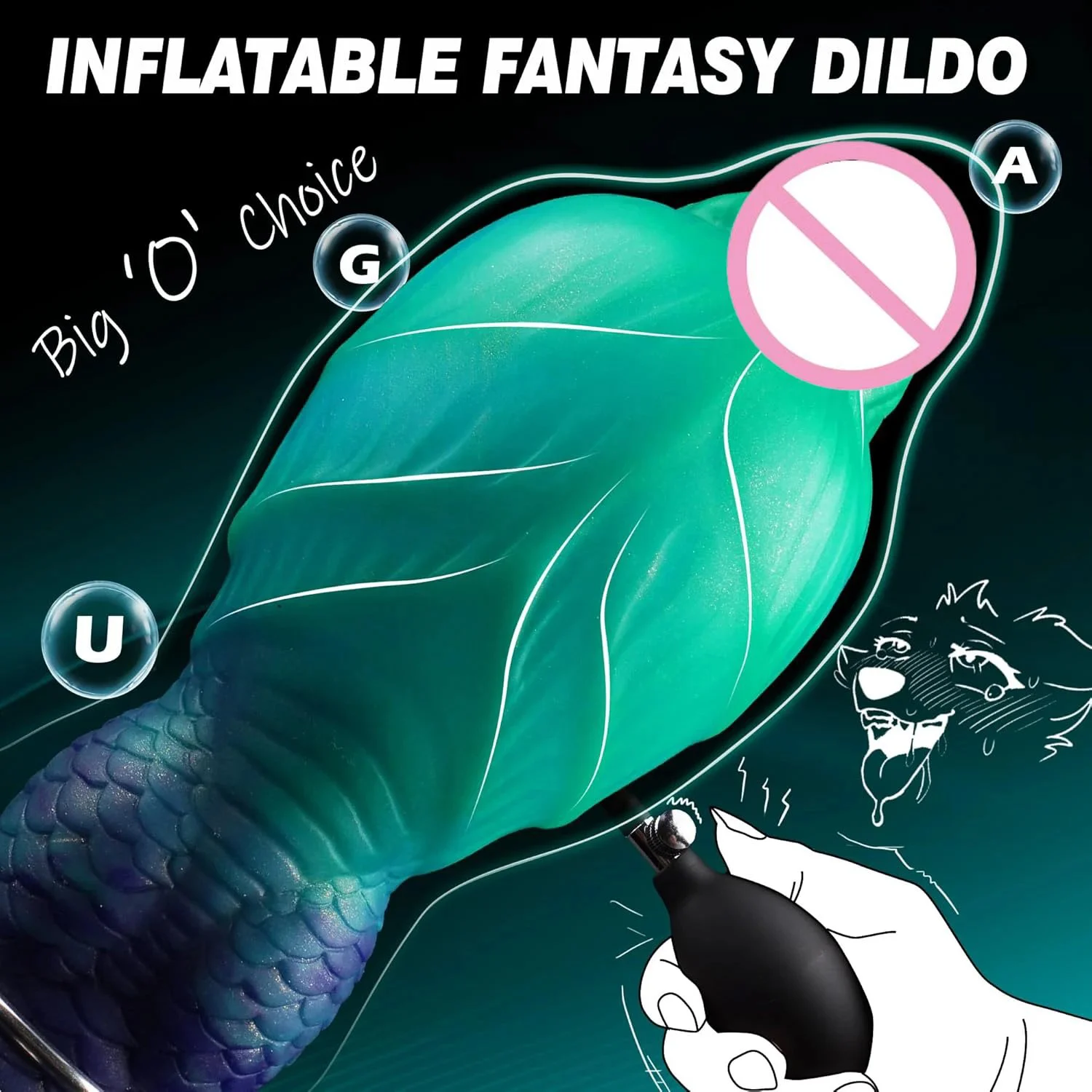 Large Realistic Silicone Inflatable Dildo Big Fantasy Monster Alien Sex Toy for Women with Suction Cup