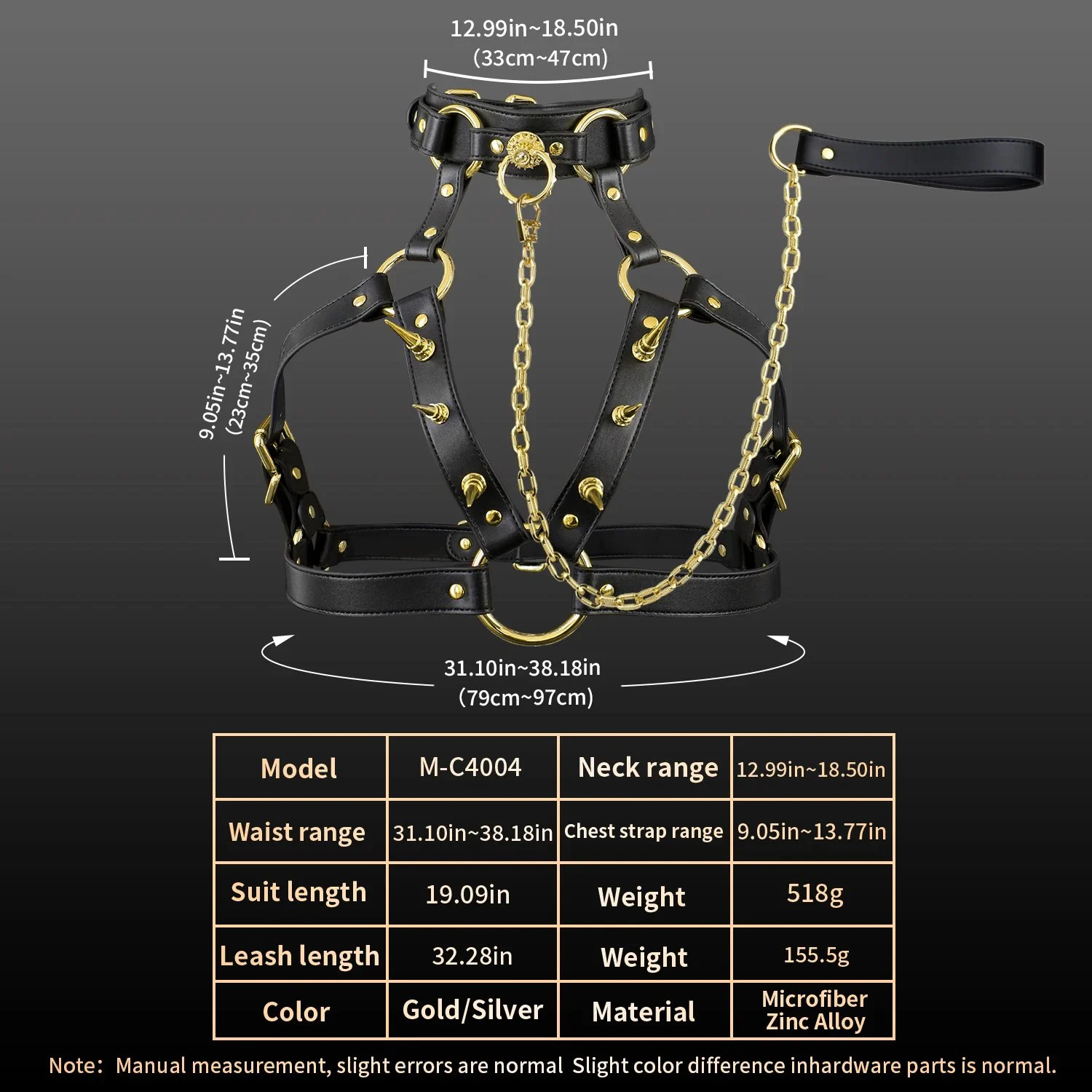 Pure Desire Goddess Body Leather Bondage Ideal for Roleplay Sexy Leather Highlights Your Figure 2 Colors Available