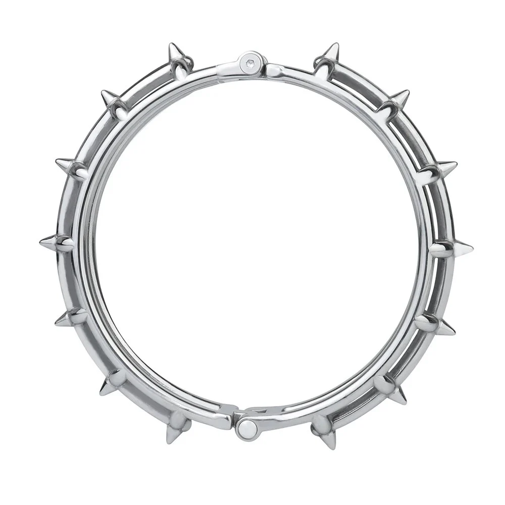 Silver Metal Necklace Collar for Men and Women Cool Punk Gothic Style Spiked Men & Women Training Chain Sex Toy Game PU Leather