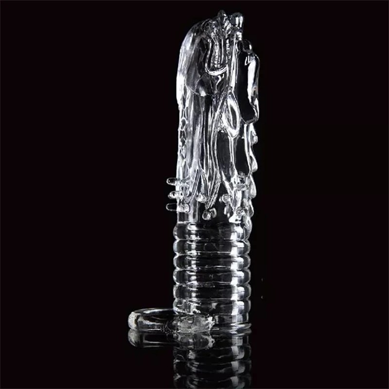 Kiss TPE Male Latex Silicone Condoms Plain Dotted Ribbed Plastic Penis Cover Product