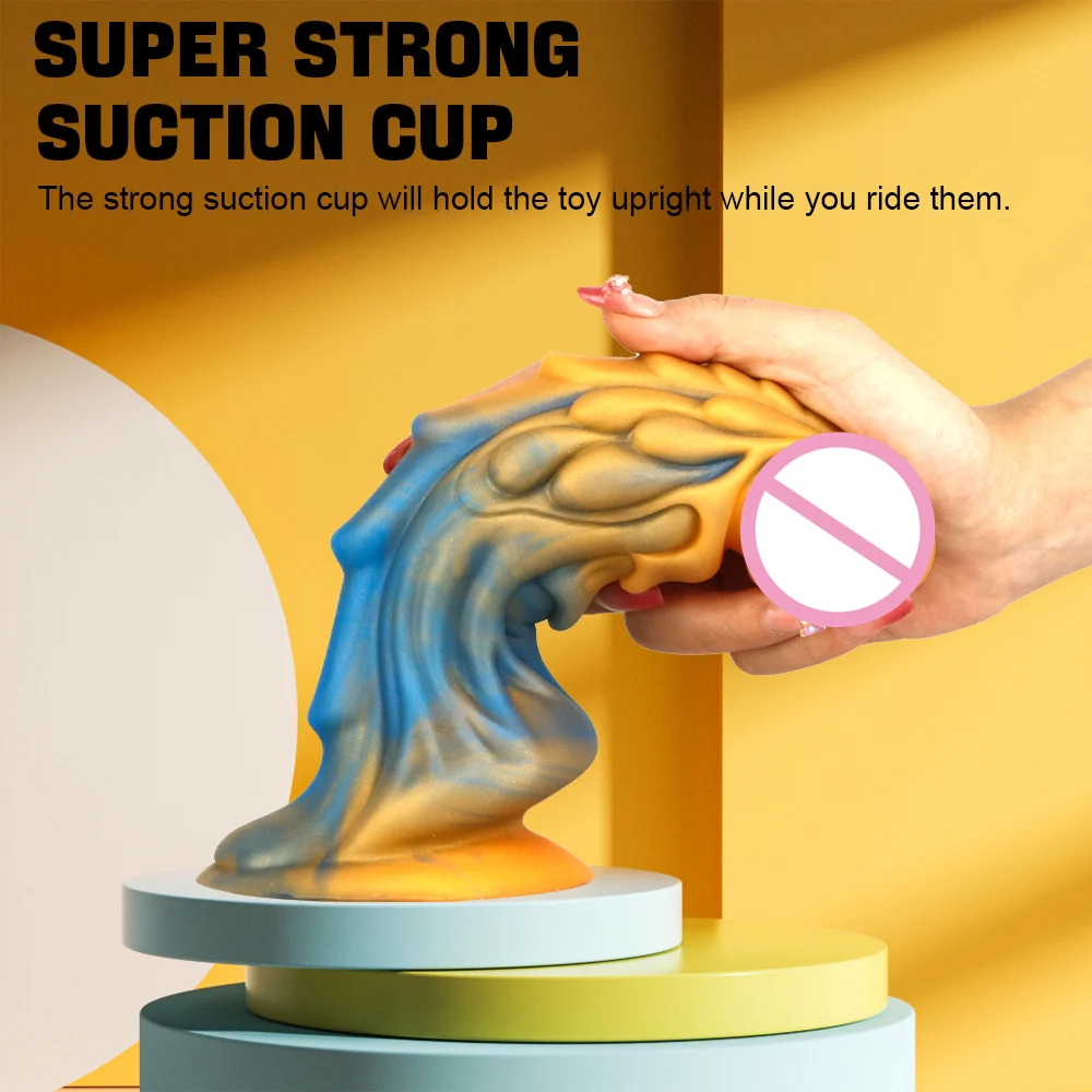 Liquid Silicone 7.7 Inch Long Big Large Dragon Monster Animal Colorful Female Sex Toys Man Penis Dildos for Women Huge Realistic