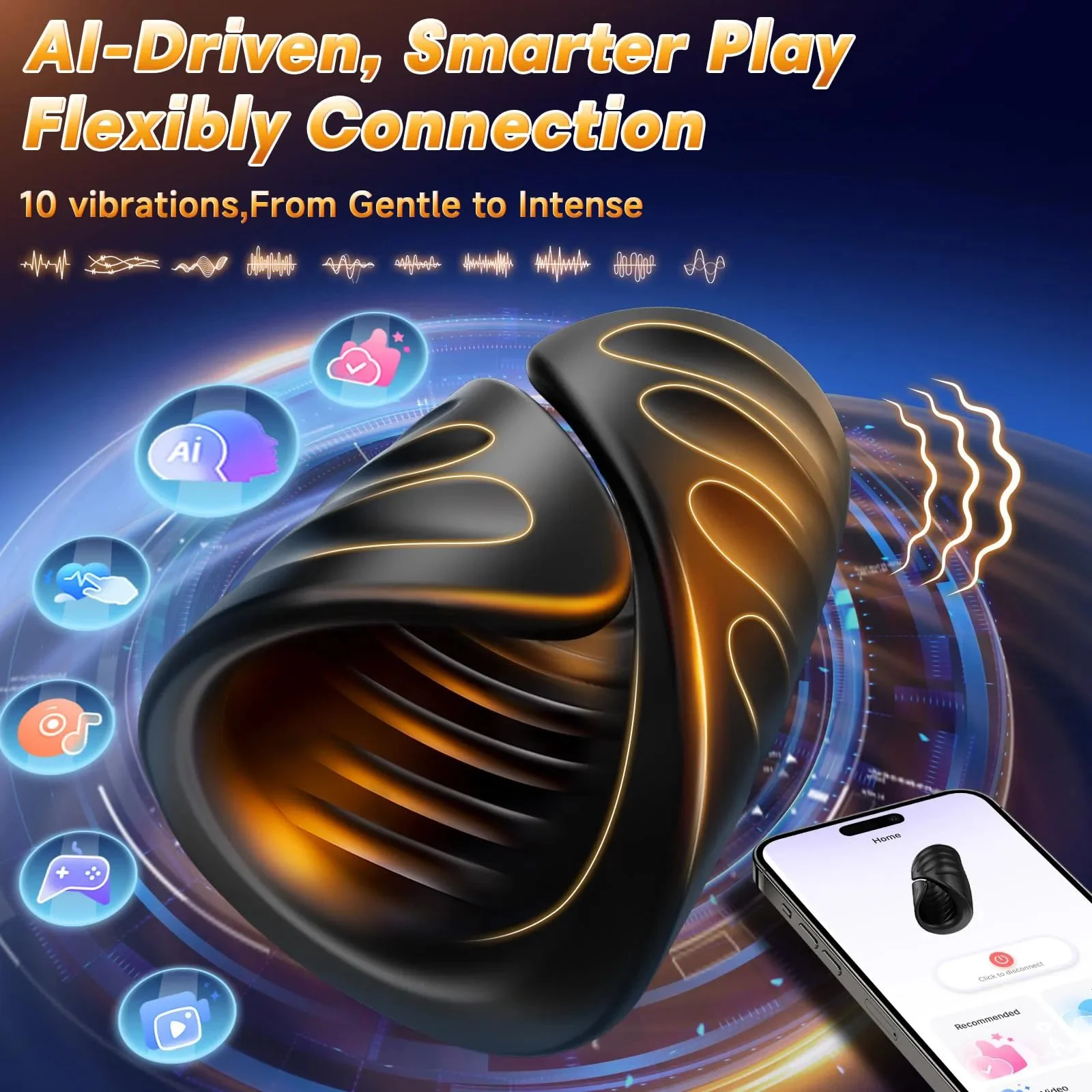 Male Masturbator Penis Training Vibrator APP Control IPX7 Waterproof Eco-Friendly Delay Sex Time Strokers Glans Trainer