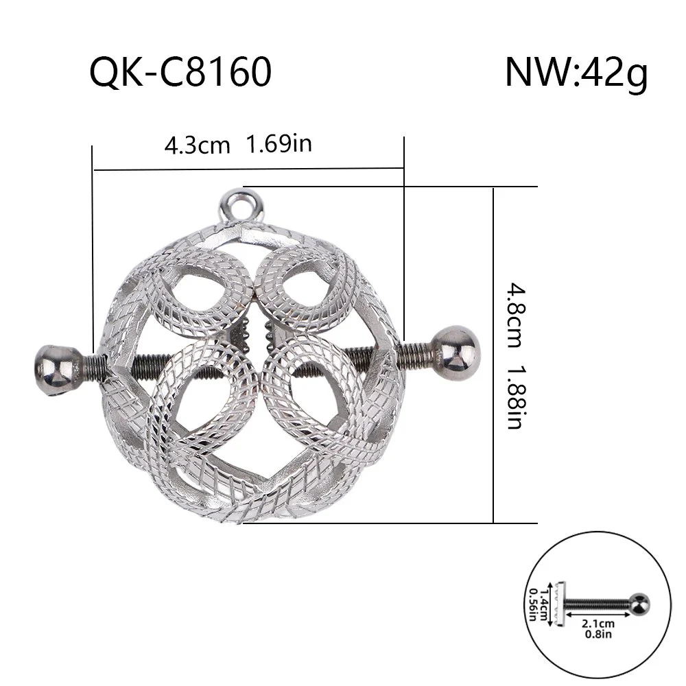 Material 304 Stainless Steel + Leather Belt Bondage Sensation Small Nipple Fetish for Bdsm Play and Women