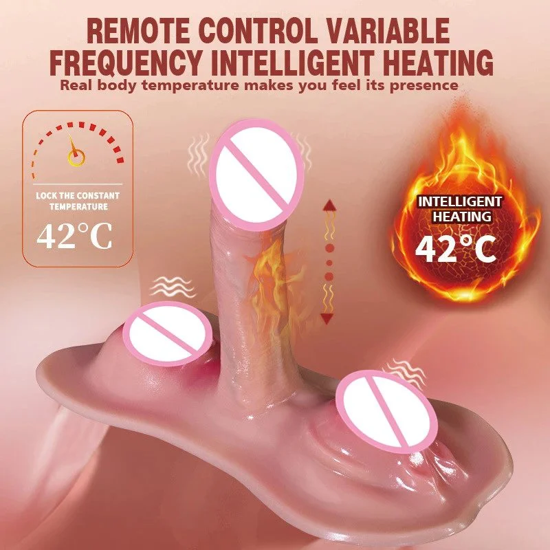 Remote G Spot Anal Clitoral Stimulator Thrusting Heating Realistic Riding Dildo Sex Toys