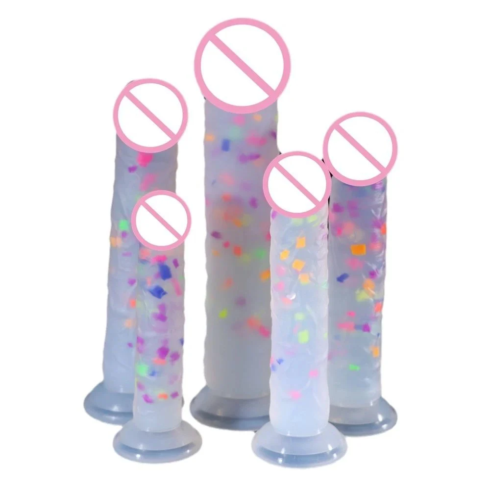 Liquid Silicone Super Soft Realistic Crystal Jelly Dildo With Suction Cup Women