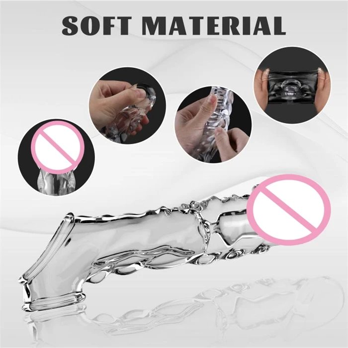 Men's Reusable Cock Ring Vibrator Adult Enhancer Penis Sleeve Sex Product