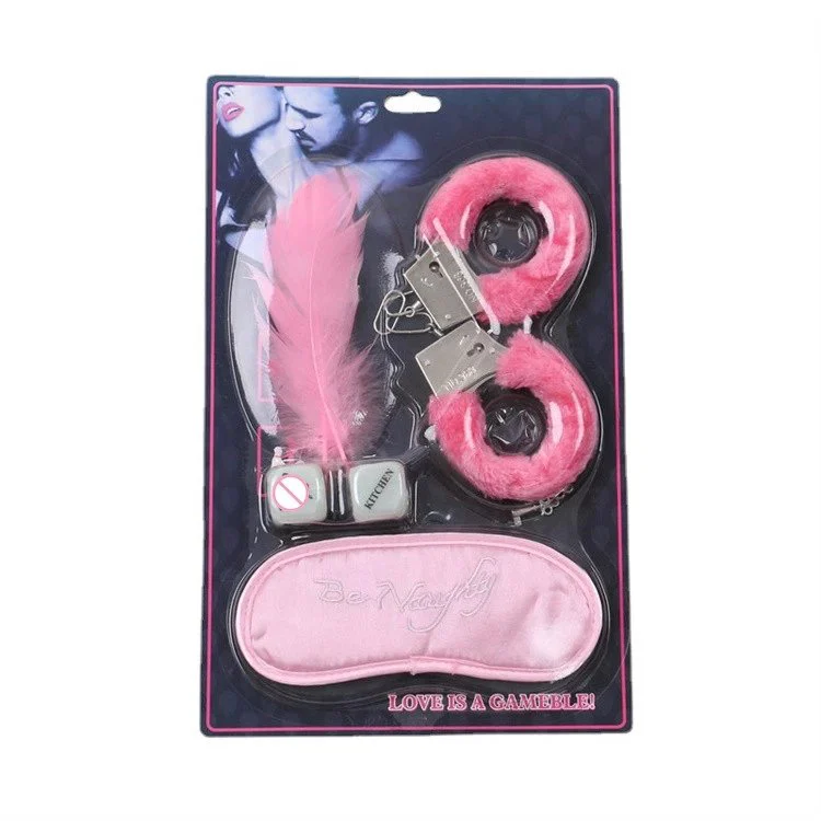 Sexy Furry Feather Flirting Tickler Sexy Dice Game Blindfold and Handcuffs Sex Toys for Couples Bondage Set