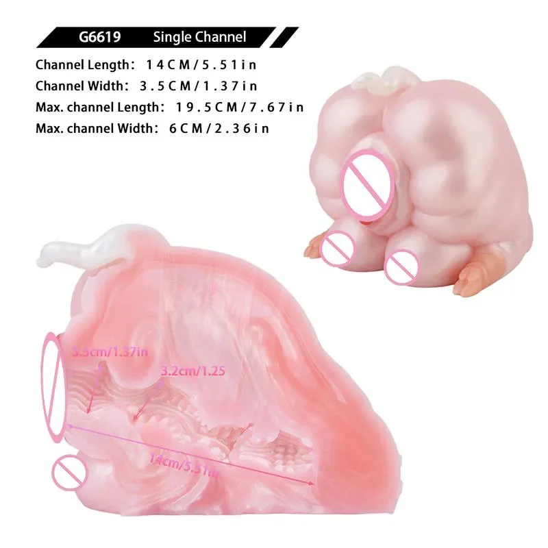 Male Masturbator with Dual Channels and a Strong Enveloping Sensation the Animal-themed Masturbator