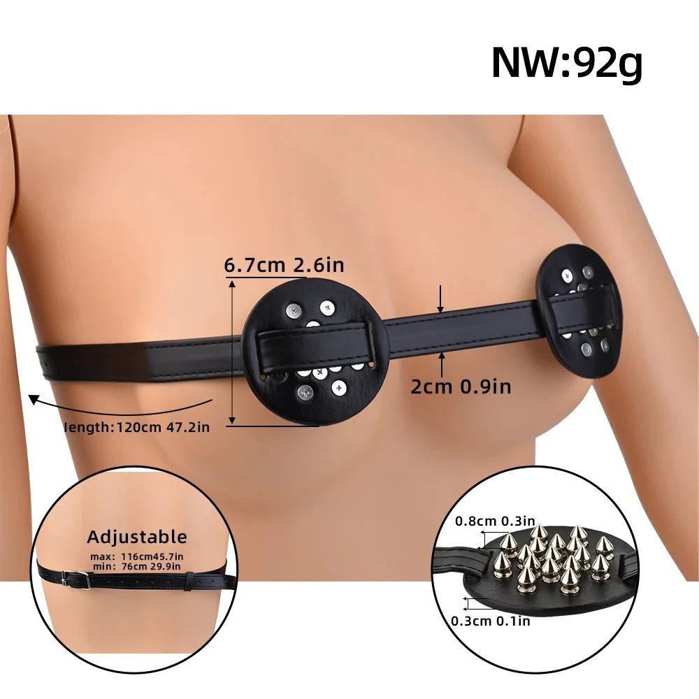 Spiked Breast Binder With Chest Straps Nipple Restraints Female Nipples Clamp Breast Bondage Sex Toys for Women Men