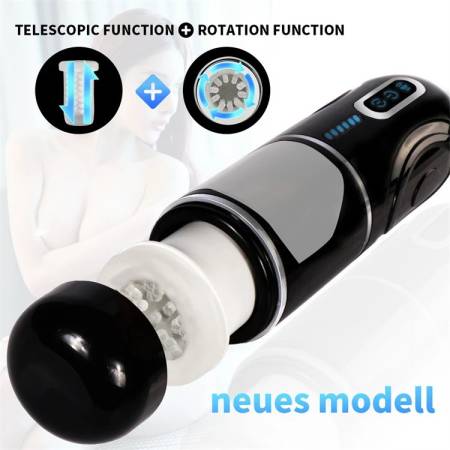 USB 7 Speed Automatic Rotation Telescopic Male Masturbation Aircraft Cup with Voice