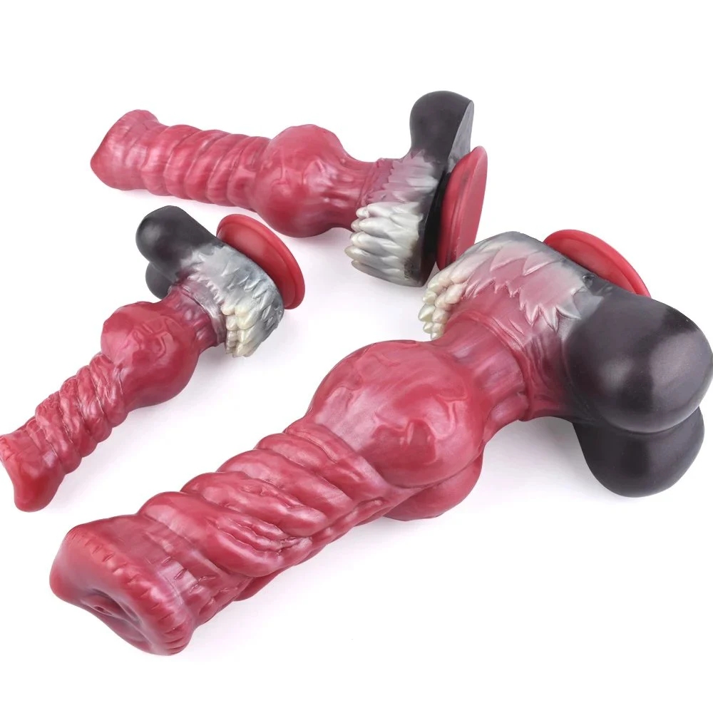Giant Wolf Dildo Thick Knot Dog Penis Big Cock Anal Sex Toy for Women Men Butt Expansion Masturbator With Sucker