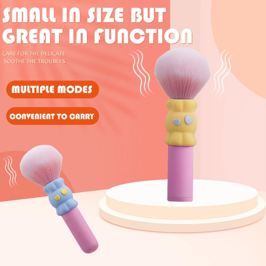 Women's Mini Makeup Brush AV Wand Silicone Dildo Adult Sex Toys with Vibration for Female Masturbation
