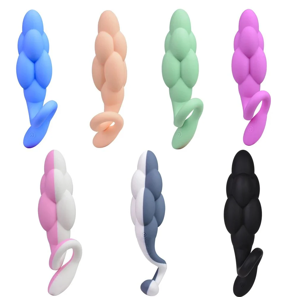 Liquid Silicone Little Tail Vibrator Anal Plug Female Vaginal Stimulation G Point Massage Sex Toy for Woman