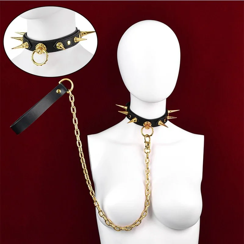 Premium Leather Collar and Leash Set Perfect for Couples Enthusiasts Adult Novelty Toy the ultimate Restraint Experience