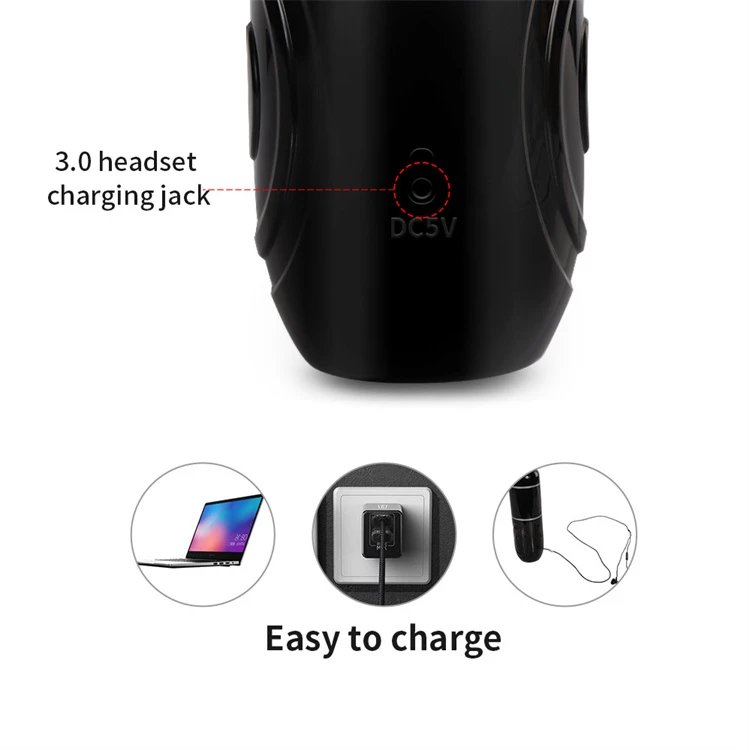 USB 7 Speed Automatic Rotation Telescopic Male Masturbation Aircraft Cup with Voice