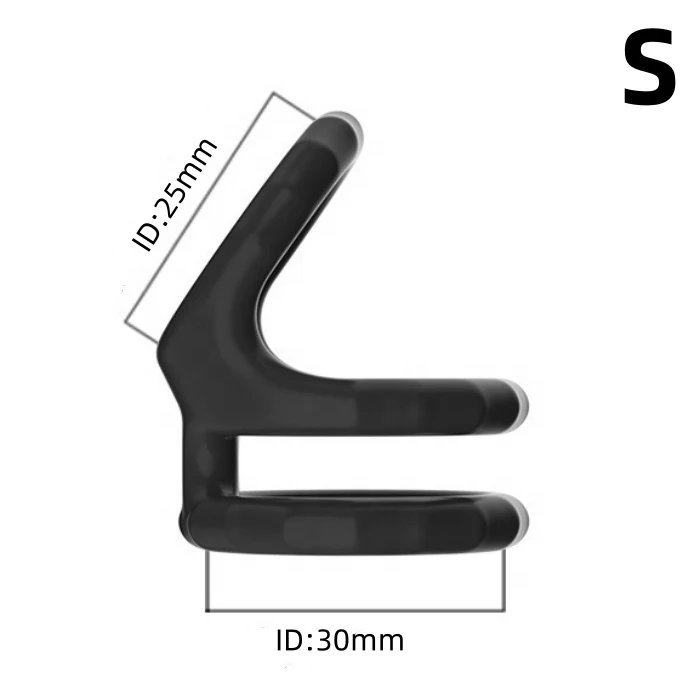 Men's Triple Penis Cock Ring Sex Toy Stretchable Silicone with Delay Ejaculation Function