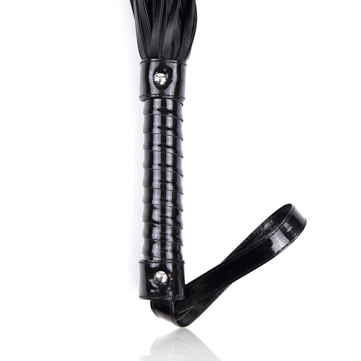 Whip Adult Sex Supplies PU Leather Black Leather Whip Bright Leather Fun Handle Tune Game Whip Sex Toys