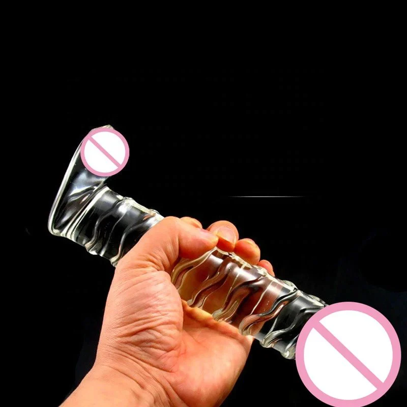 Sex Toys 25CM Glass Cock Crystal Dildo Transparent Penis for Masturbation
