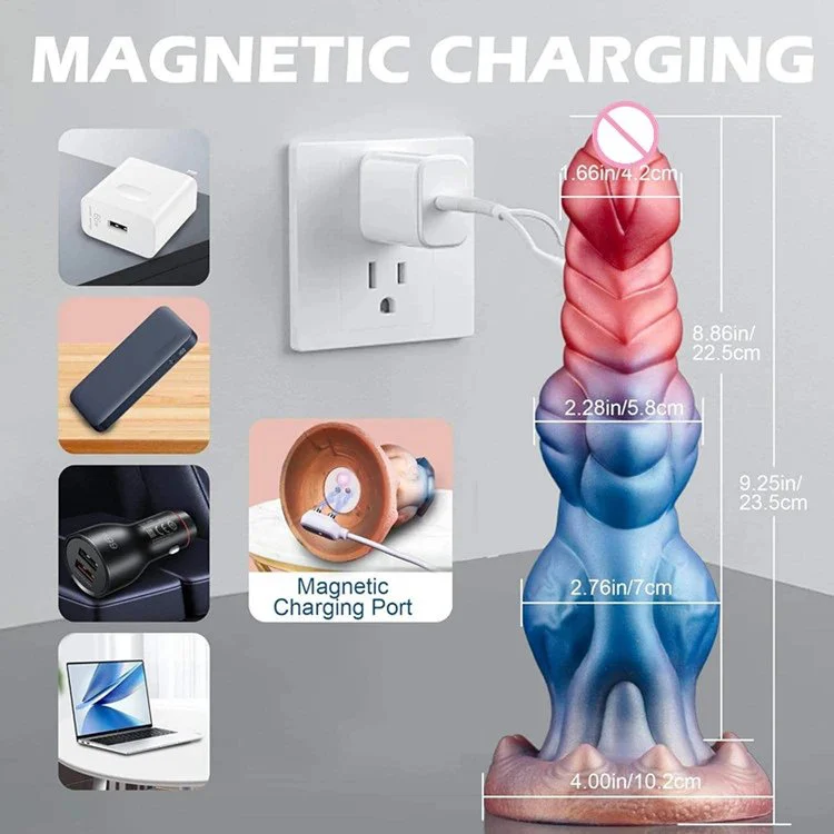 Electric Liquid Silicone Huge Dragon Animal Dildo Thrusting Heating Anal Vibrator for Women