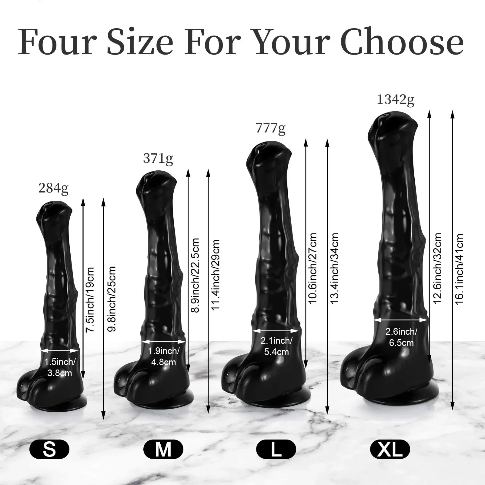 Horse Dildo 9.8 Inch Soft Realistic Silicone TPE with Powerful Suction Cups Waterproof Adult Anal Sex Toy for Women Men Gay