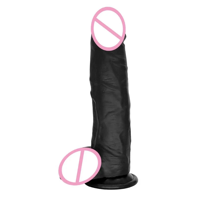Liquid Silicone Artificial Penis Female Masturbation Toys Huge Realistic Black Dildo Thin Giant Soft Dildo for Women