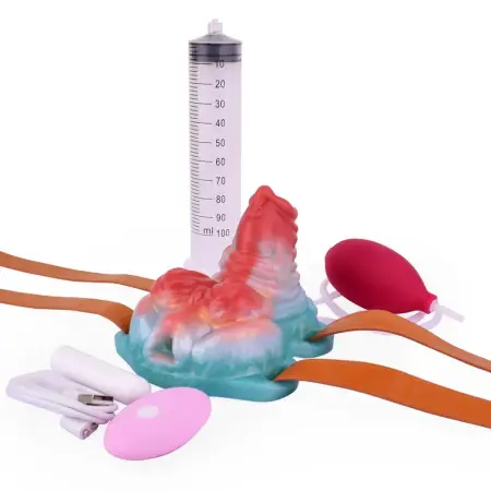 Skin-kinding Squirting Dildo with Bandage Silicone Vibrating Sex Grinding Sex Toy Flirting for Couple