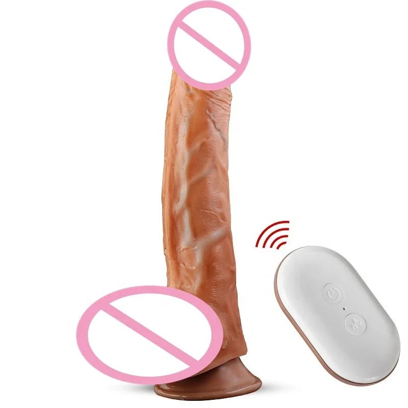High-quality 20cm Double Layered Huge Realistic Silicone Sex Toy up Down Vibrating Dildo Artificial Penis for Women