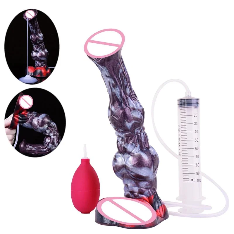 Fantasy Ejaculation Dildo knotted dragon dildo With suction cup Sucker Curved Squirting Penis plug adult sex toys men women