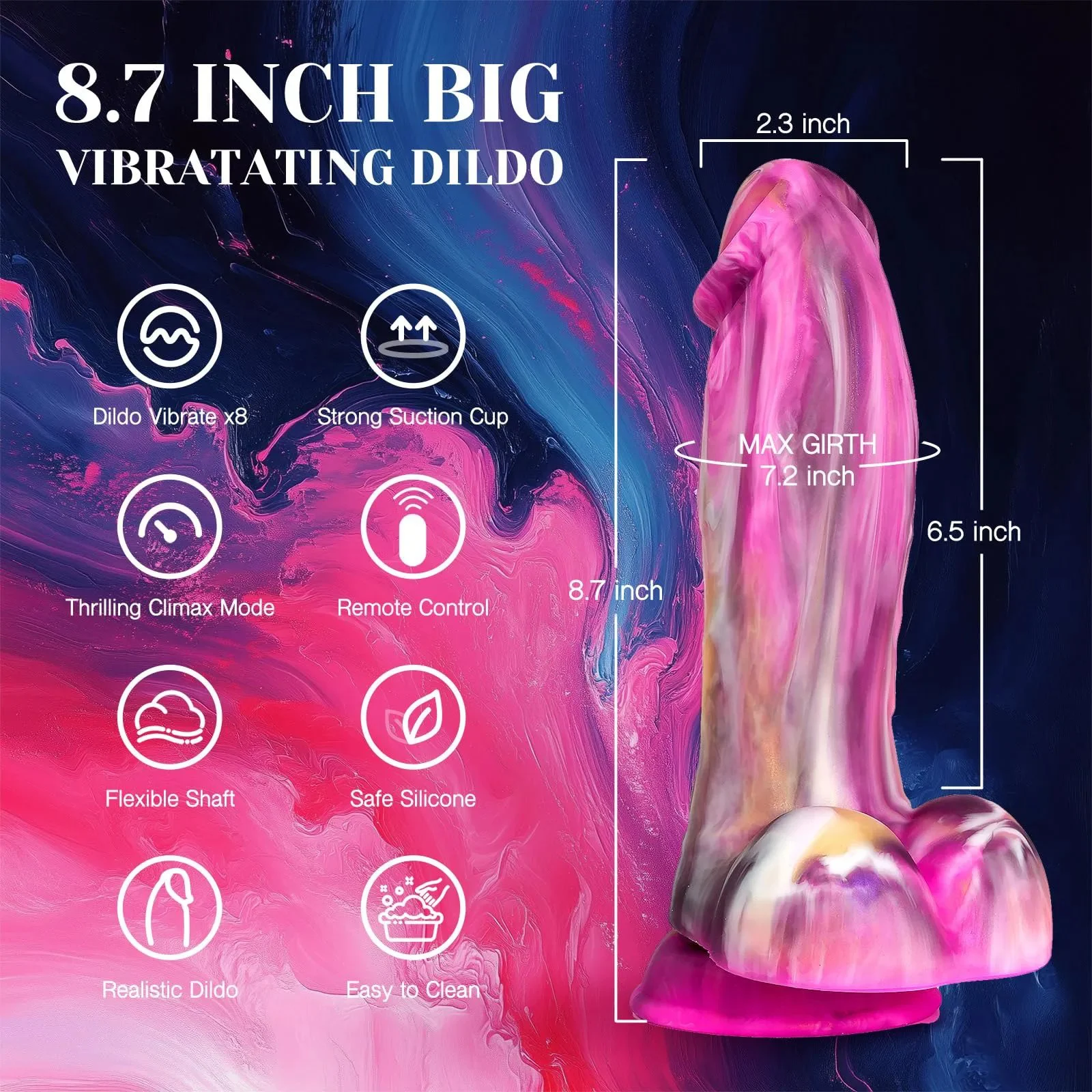 G Spot Vagina Anal Sex Stimulation Vibrating Silicone Dildo Remote Control Huge Big Realistic Fantasy Monster Dildo for Women