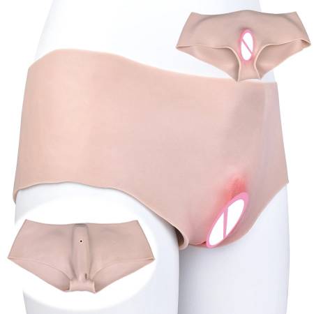 Men's Crossdresser Panties Realistic Sissy Silicone Panties for Gay Pussy Underwear Vagina Pants Pussy Underwear