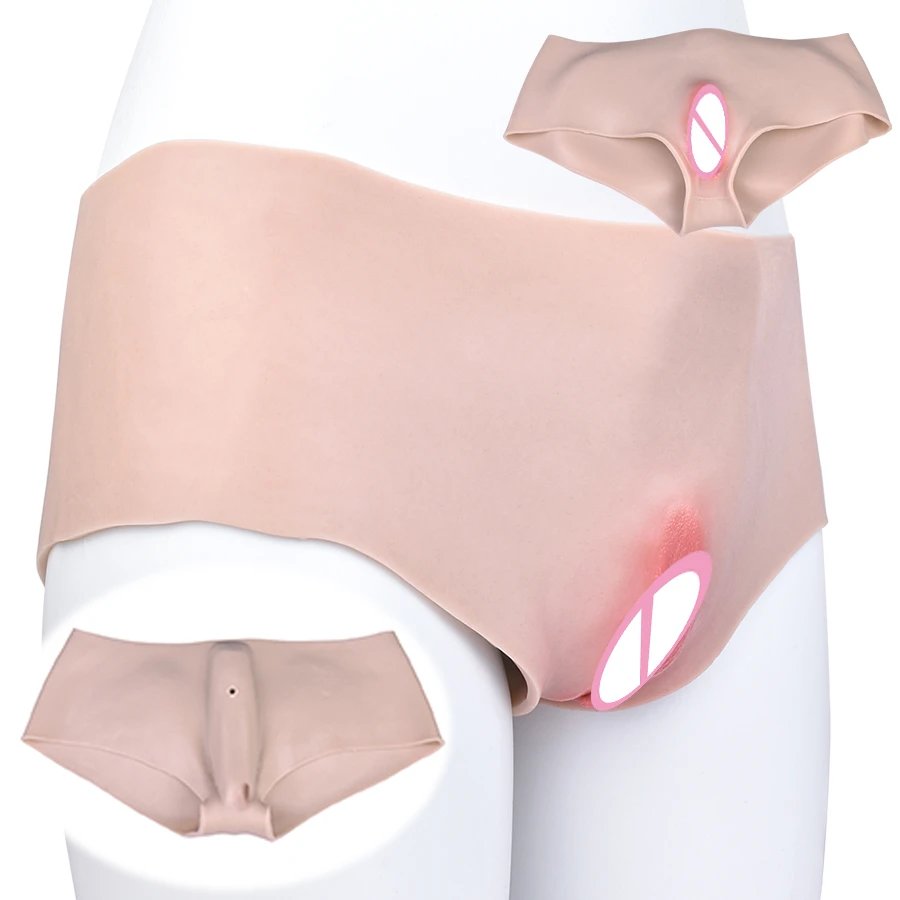 Men's Crossdresser Panties Realistic Sissy Silicone Panties for Gay Pussy Underwear Vagina Pants Pussy Underwear