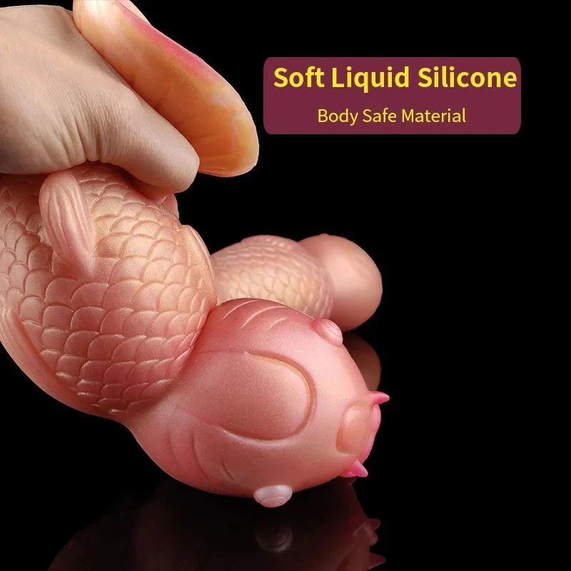 Huge Koi Dildo Liquid Silicone Anal Plug 8.9cm Thick Buttplug Sex Toy for Women Men Masturbator Beads SM Gay Sexy Shop