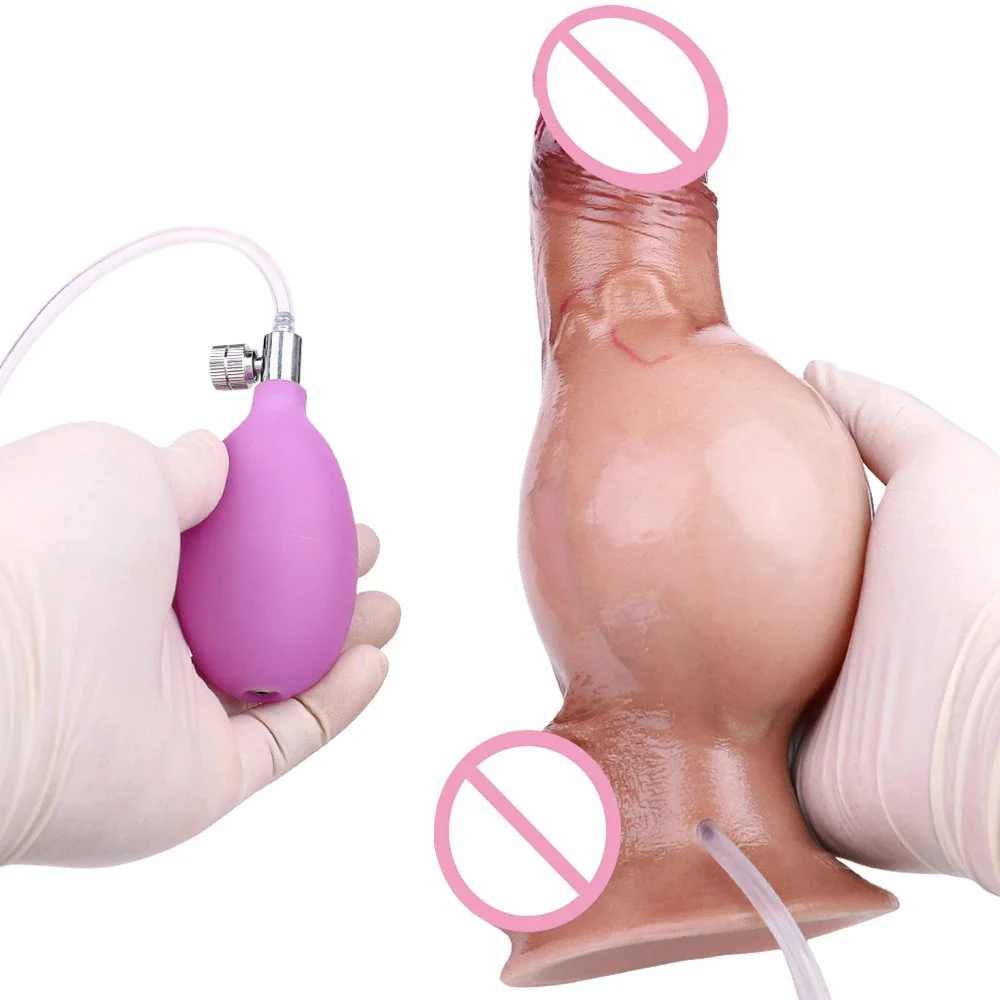 Simulation Inflatable Squirting Penis Soft Silicone Artificial Ejaculation Dildo Female Masturbator Sex Toy