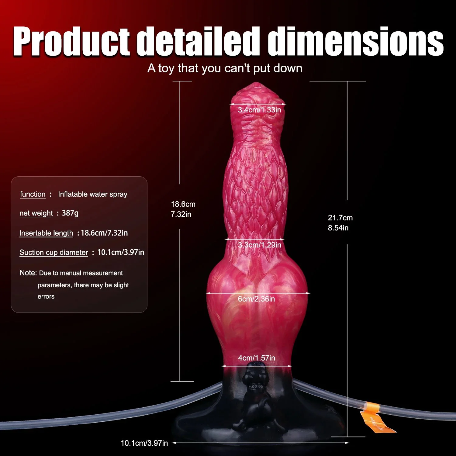 Fantasy Cock Ejaculation Dildo with Supper Huge Size Inflatable Squirting Dildo for Adult SM Game