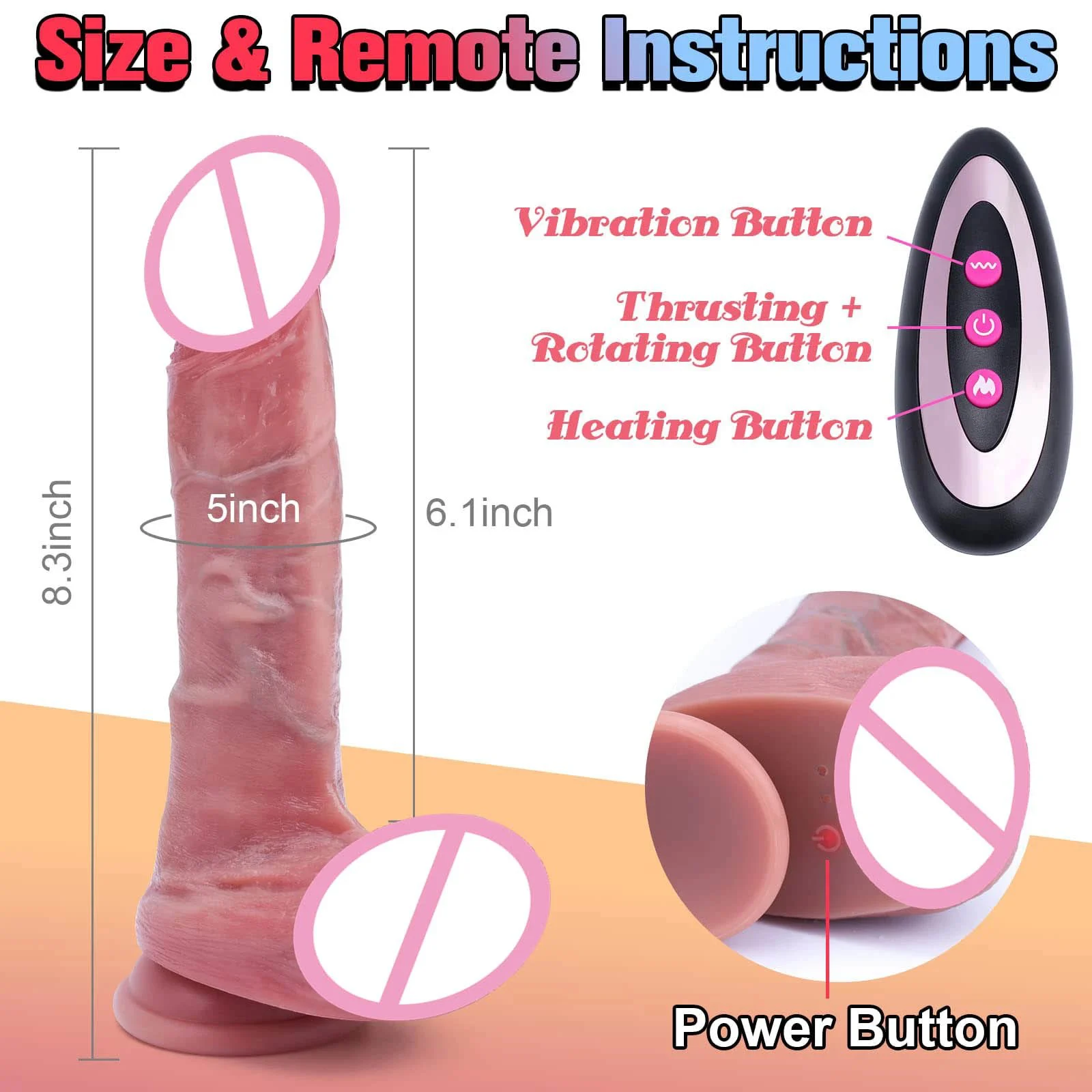 Liquid Silicone Vibrating Heating Dildo Stimulator G-spot Clitoral Anal Massager Thrusting Realistic Dildo Vibrator for Women