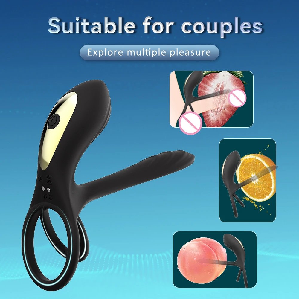 Sex Toys for Couple Vibrator 10 Frequency Remote Control Vibrating Cock Ring Clitoral Stimulator