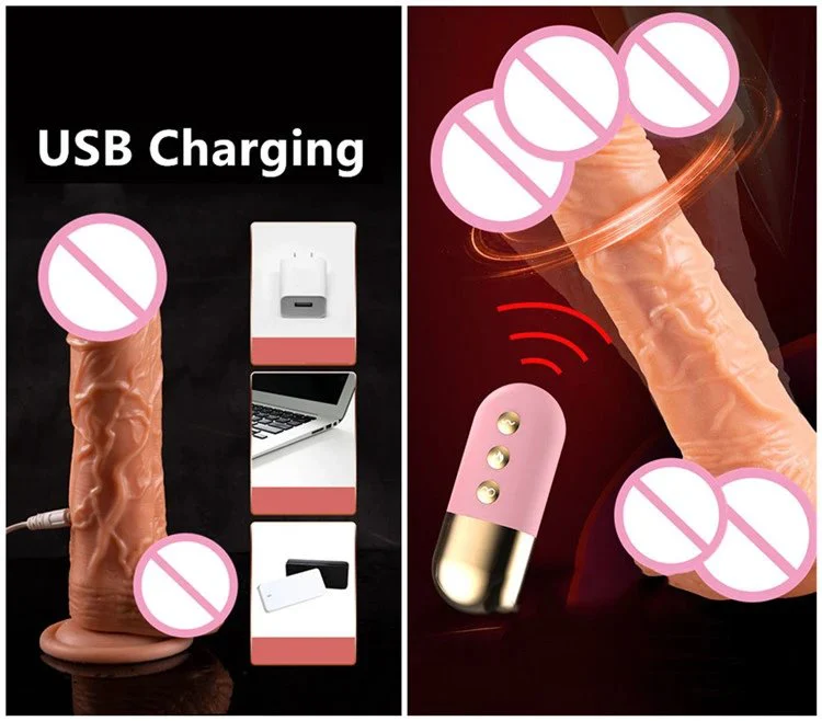 Sex Toys for Women Silicone Thrusting 360 Ratating Heating Remote Control Realistic Dildo Vibrator