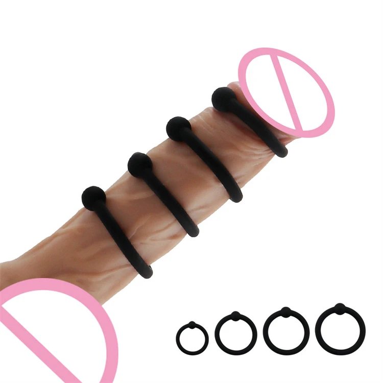 4PCS Set Adult Sex Toys for Male Penis Ring Delay Ejaculation Silicone Beads Cock Rings