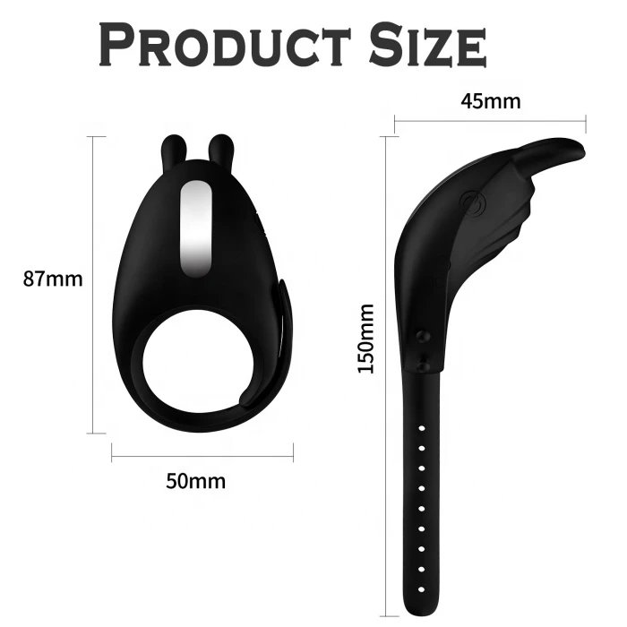 Adjustable Men's Silicone Vibrating Cock Ring Sex Toys Delay Ejaculation Function & Tongue Massage Sex Products