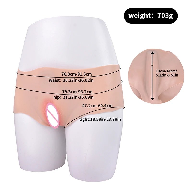 Silicone Insert Vagina Panty, Pussy Underwear Vagina Pants Pussy Underwear Sissy Panties Sissy Boy Enhancer Sex Toy for Men