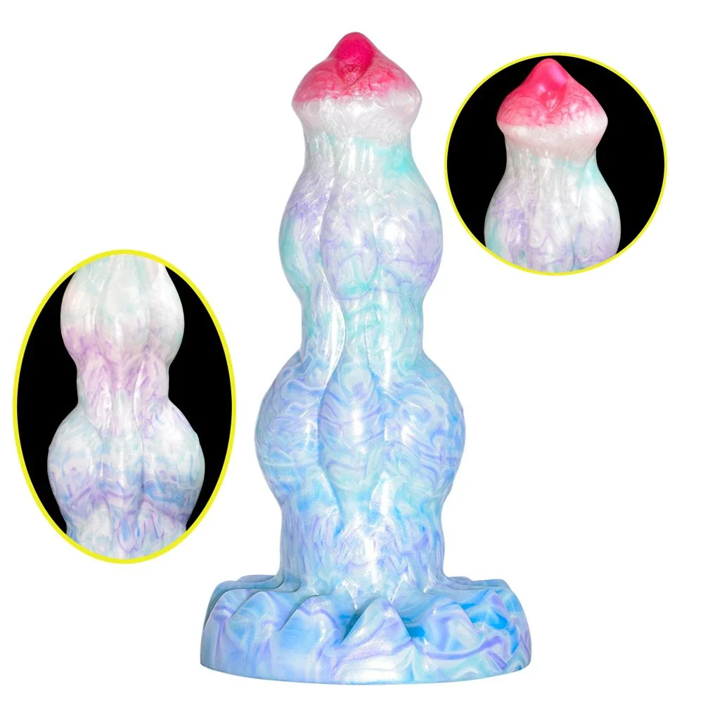 Sex Toy for Adult Women Silicone Cock Penis Animal Dog Double Knot Dildo Bulging Veins Anal Plug Female Masturbator