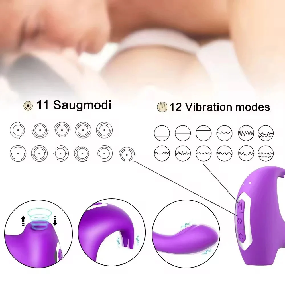 Sex Toys 3in1 Sucking Vibrator Silicone 12 Vibration Modes USB Rechargeable 100% Waterproof Dildo Clitoris Massager Vibrator
