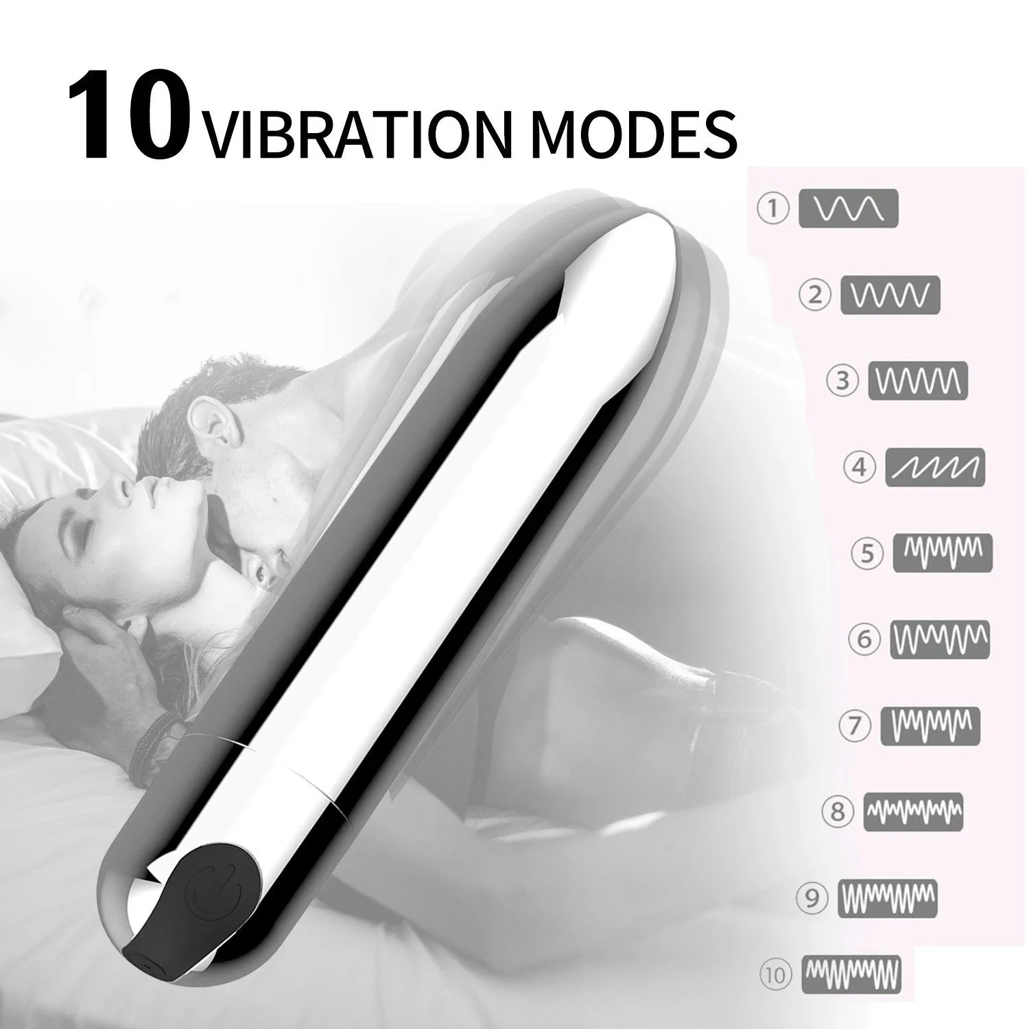 USB Rechargeable 10-Speed Vibrating Bullet Vibrator for Women with Clitoral & G-Spot Stimulation