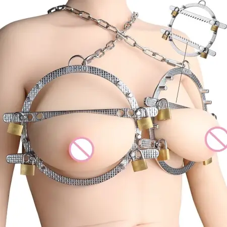 Wearable Chest Bondage Stimulate Sexy Spiked Breast Stainless Steel Breast Clamp Metal Chain Female Masturbation Sex Toys
