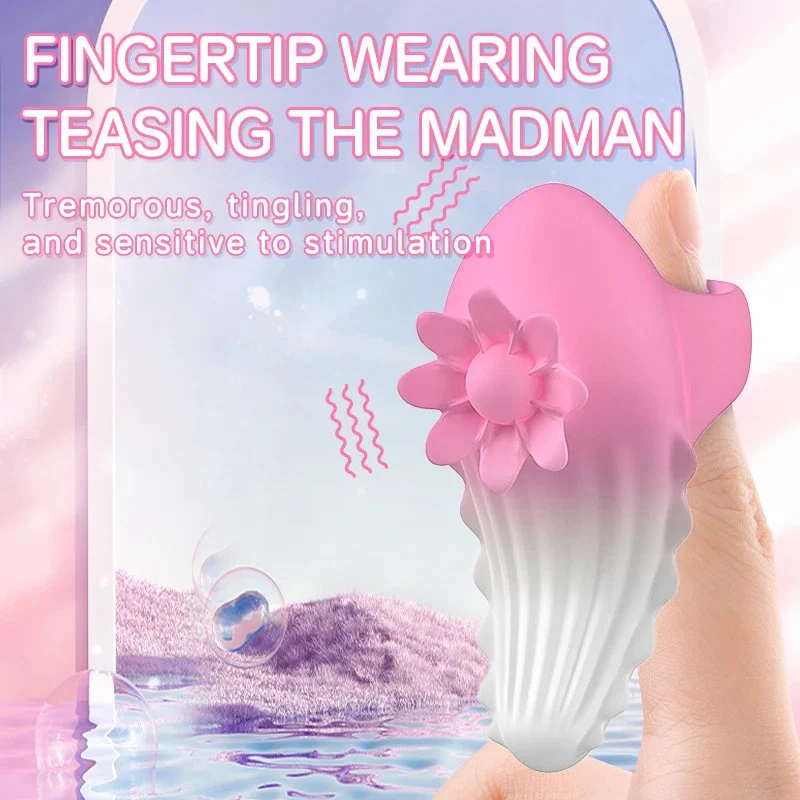 Sunflower Shape Female Finger G-Spot Clitoral Nipple Stimulator 10 Vibration Modes Finger Masturbator Vibrator Set Happy Sex